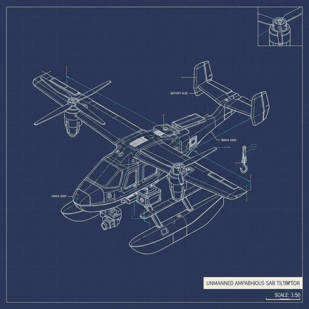 Blueprint-Style Line Drawing