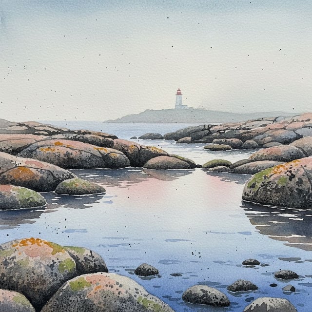 Granulation-Focused Watercolor